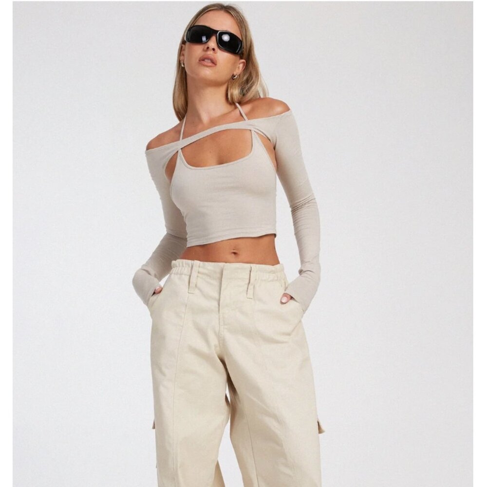 MOTEL Brandy Long Sleeve Top In Coconut Milk- Size XS NEVER BEEN WORN